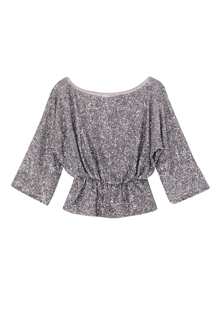 Gunmetal Sequin Tilly Top