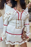 Thumbnail for Ivory and Red Harper Cardigan