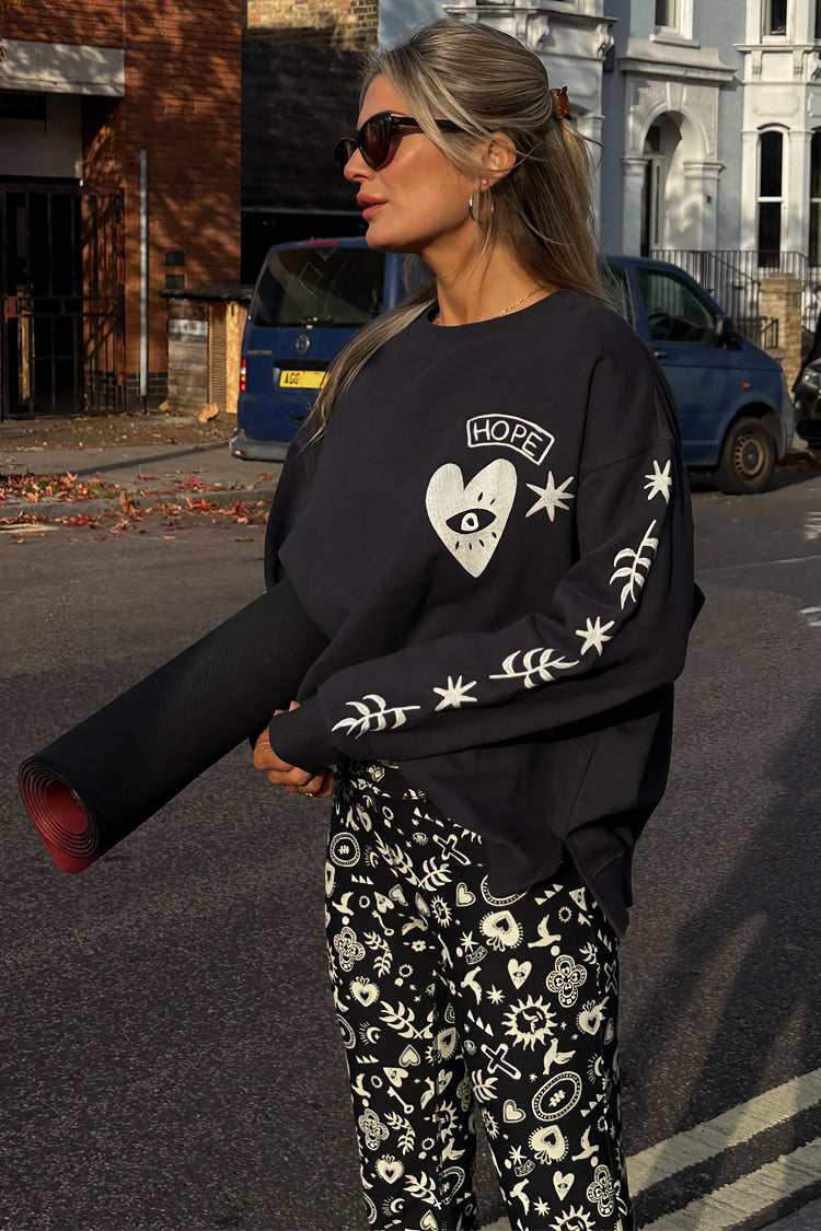 caption_Model wears Hope Charcoal Sweater  in UK size 10/ US 6