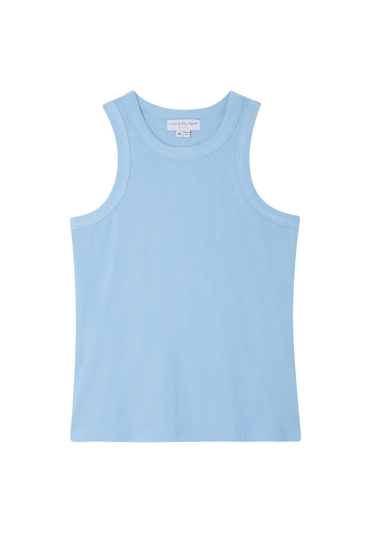 Ice Blue Ribbed Tank Top