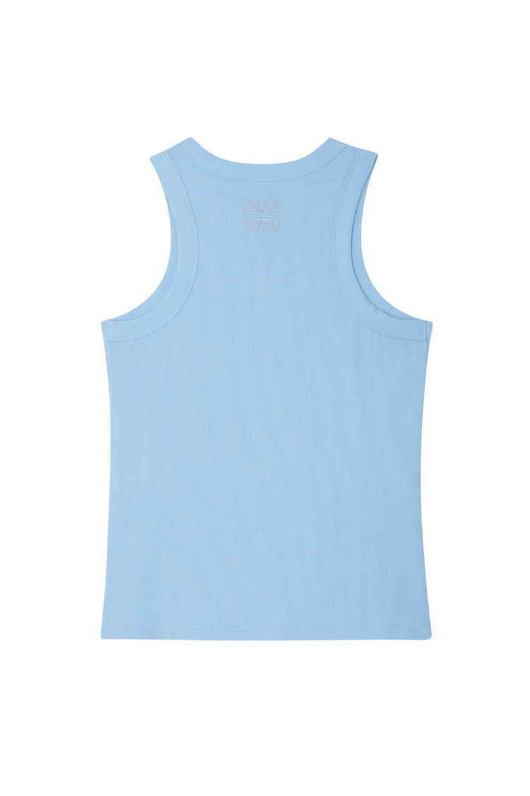 Ice Blue Ribbed Tank Top