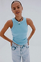 Ice Blue Ribbed Tank Top