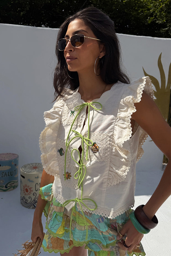 Cream Isla Tia Top