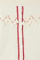 Thumbnail for Ivory and Red Harper Cardigan