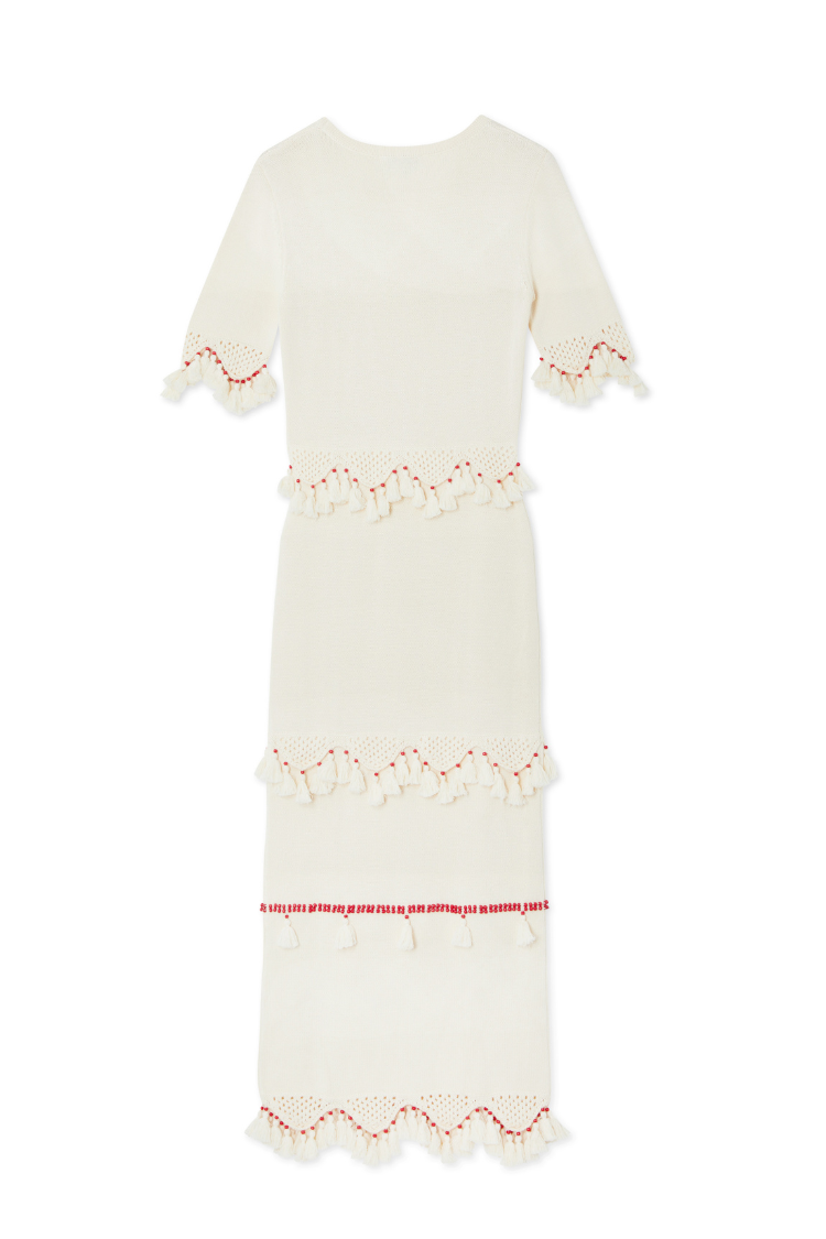 Ivory and Red Harper Dress