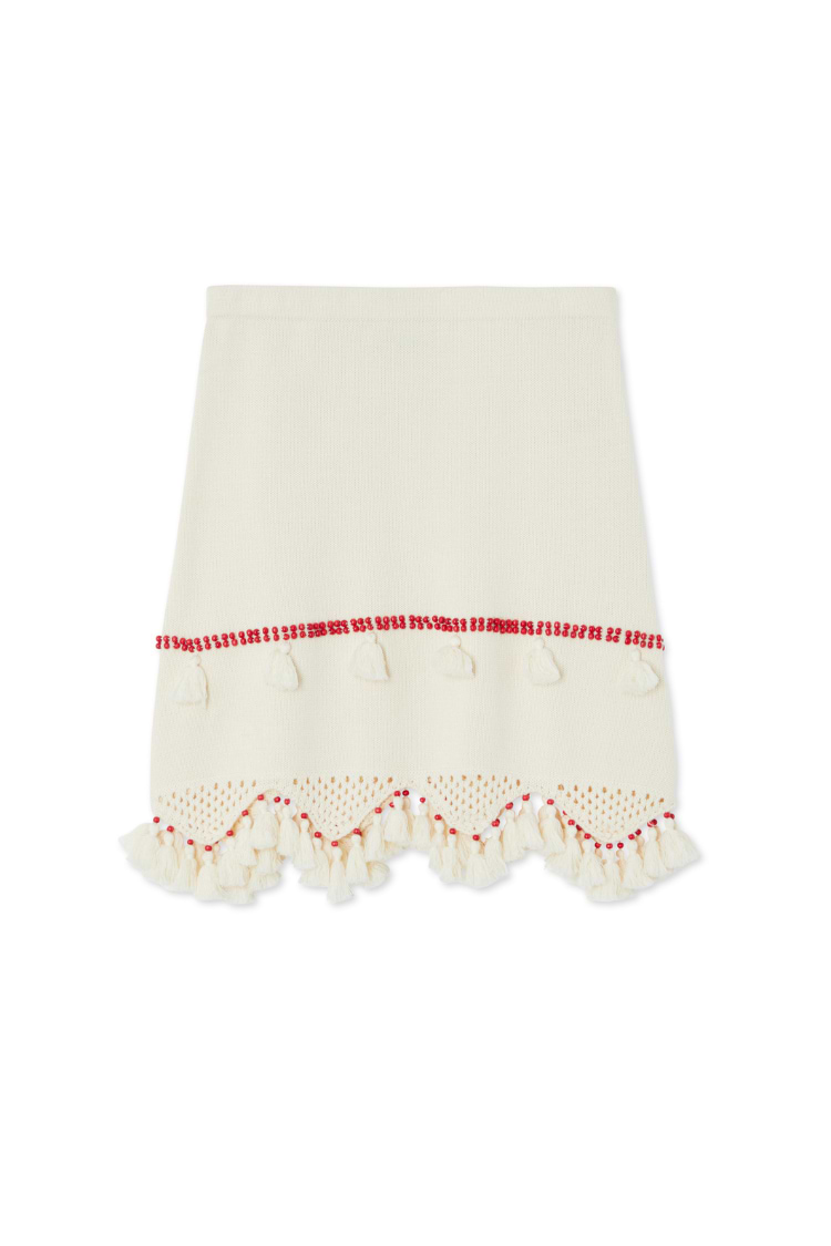Ivory and Red Jake Skirt