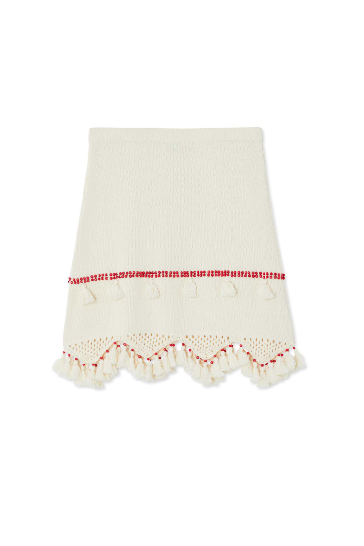 Ivory and Red Jake Skirt