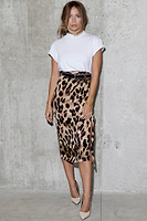 Thumbnail for Brown Leopard Jaspre Skirt