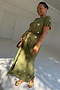 Khaki Shell Midi Dress