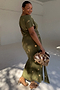 Khaki Shell Midi Dress
