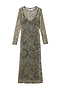 Khaki Geo Mesh Dress