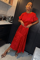 Thumbnail for Red Kissed by NFD Erin Dress Petite