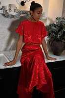 Thumbnail for Red Kissed by NFD Erin Dress Petite