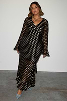 Thumbnail for caption_Model wears Black Sparkle Kitti Dress in UK size 18/ US 14