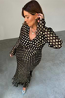 Thumbnail for caption_Model wears Black Sparkle Kitti Dress in UK size 10/ US 6