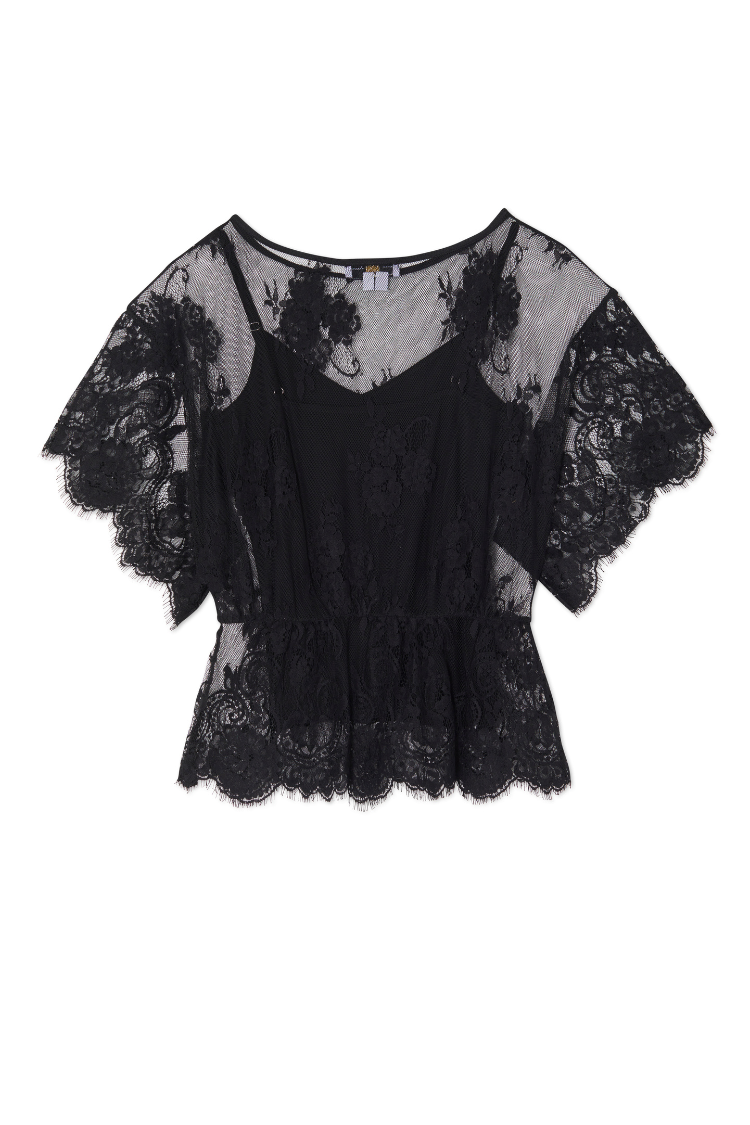 Black Lace Tilly Top