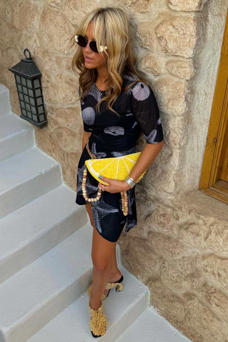 Lemon Beaded Bag
