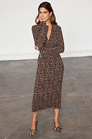 Thumbnail for caption_Model wears Leopard Celeste Dress in UK size 10/ US 6
