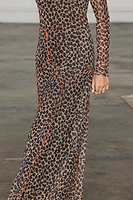 Thumbnail for caption_Model wears Leopard Cleo Mesh Dress in UK size 8/ US 4