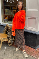 Thumbnail for caption_Model wears Leopard Cleo Mesh Dress in UK size 8/ US 4