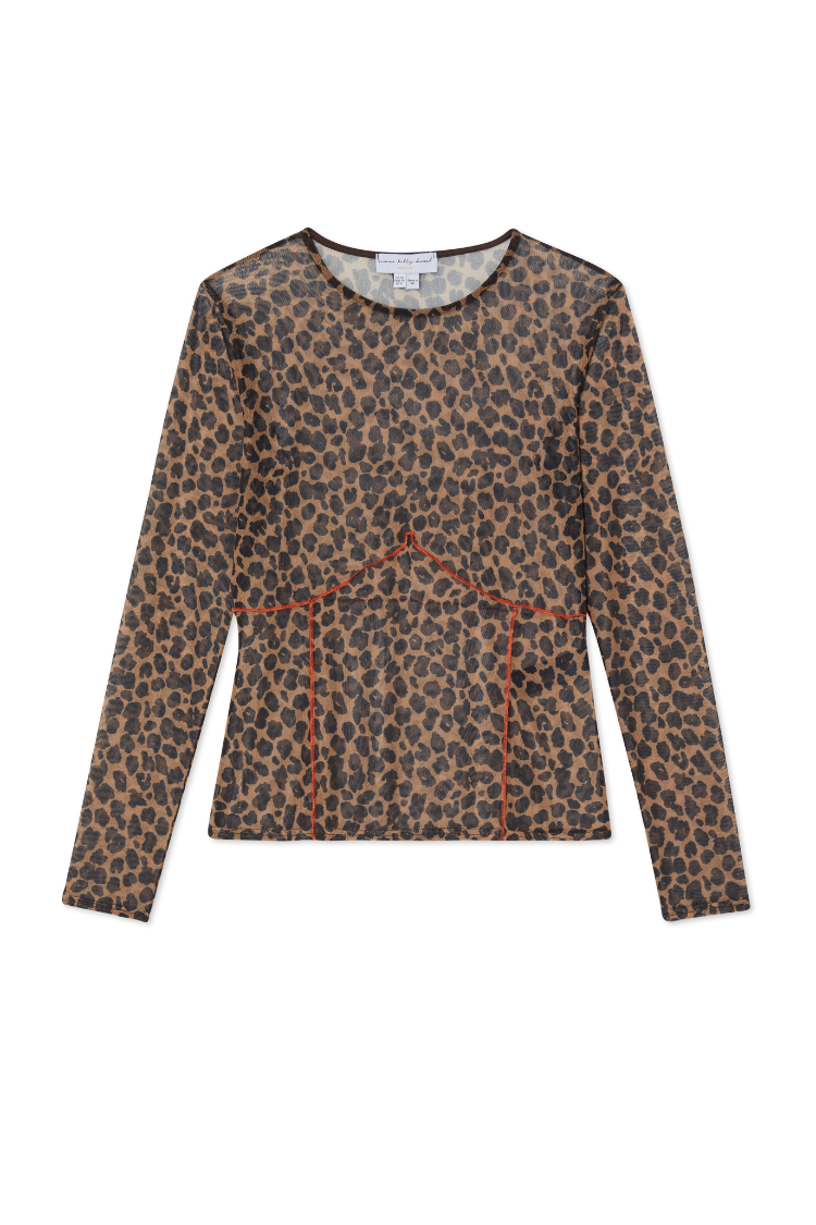 Leopard Cleo Mesh Top