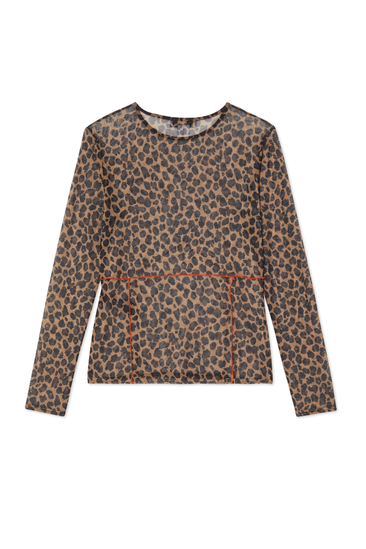 Leopard Cleo Mesh Top