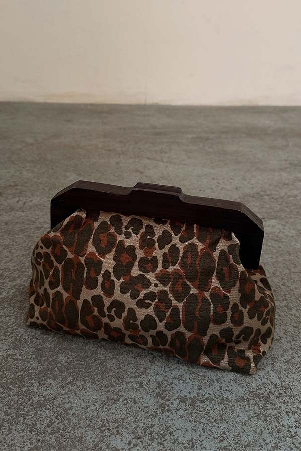 Lucia Leopard Denim Bag