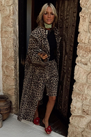 Thumbnail for Lucia Leopard Denim 55 Coat Petite