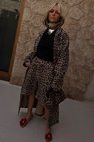 Thumbnail for Lucia Leopard Denim 55 Coat Petite