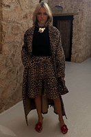 Thumbnail for Lucia Leopard Denim 55 Coat Petite