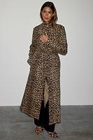 Thumbnail for caption_Model wears Lucia Leopard Denim 55 Jacket  in UK size 8/ US 4