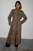 Thumbnail for caption_Model wears Lucia Leopard Denim 55 Jacket  in UK size 8/ US 4