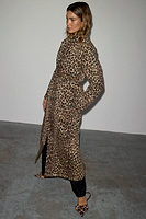 Thumbnail for caption_Model wears Lucia Leopard Denim 55 Jacket  in UK size 8/ US 4