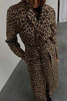 Thumbnail for caption_Model wears Lucia Leopard Denim 55 Jacket  in UK size 8/ US 4