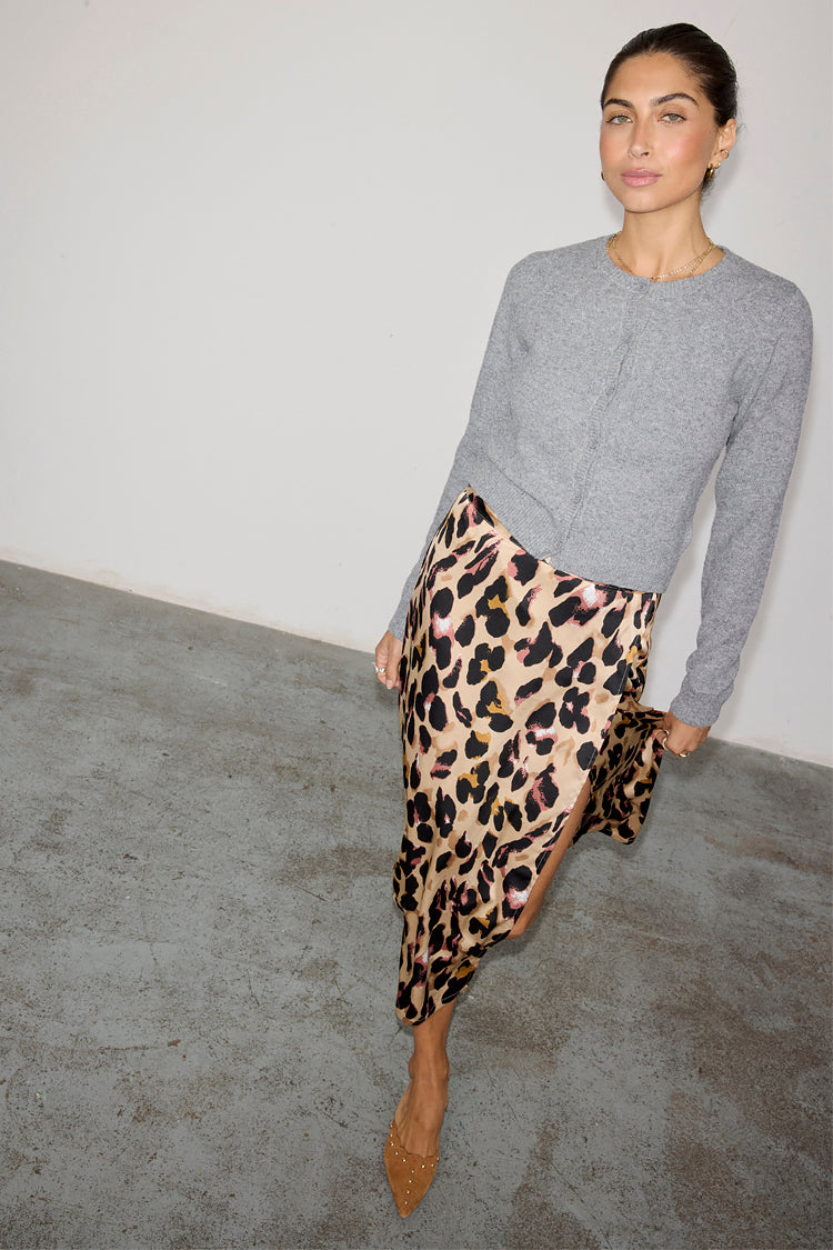 Leopard print wrap over skirt best sale