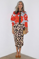 Thumbnail for Brown Leopard Jaspre Skirt