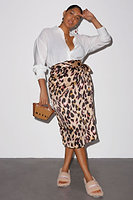 Thumbnail for Brown Leopard Jaspre Skirt