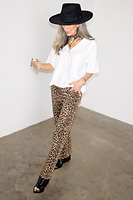 Thumbnail for Leopard Lucia Scallop Detail Jeans