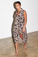 Thumbnail for Cotton Linen Leopard Brooklyn Dress