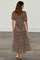 Thumbnail for caption_Model wears Leopard Lucia Dress in UK size 8/ US 4