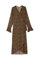 Thumbnail for Leopard Lucia Sheer Wrap Dress