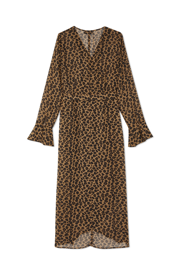 Orange leopard print wrap dress top