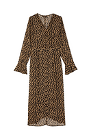 Thumbnail for Leopard Lucia Sheer Wrap Dress