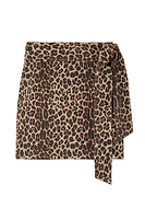 Thumbnail for Leopard Lucia Mini Denim Jaspre Skirt