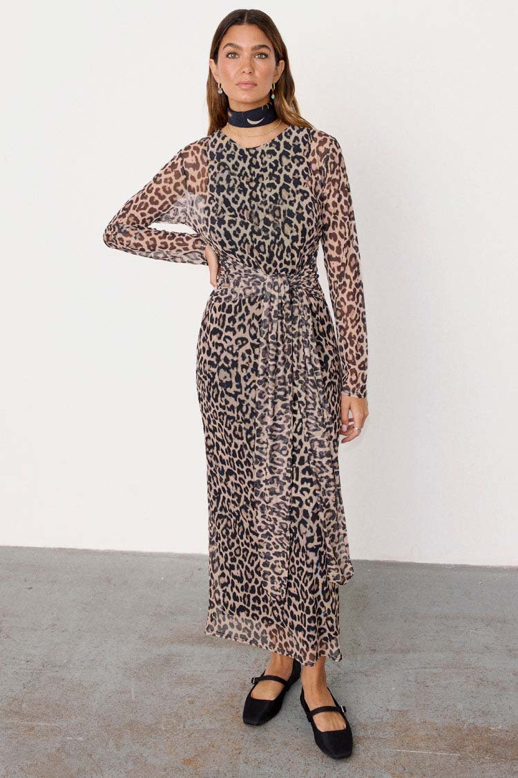 Leopard Mesh Mia Dress