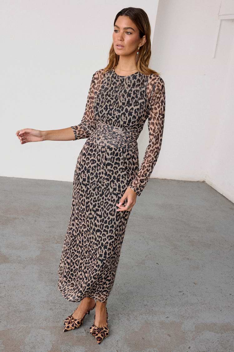 Gray leopard dress best sale