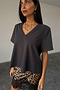 Grey T-Shirt with Shoulder Pads