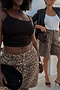 Leopard Lucia Scallop Pocket Long Shorts