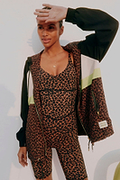 Thumbnail for caption_Model wears Leopard Windbreaker Jacket  in UK size 8/ US 4