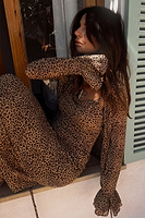 Thumbnail for Leopard Mesh Slip Dress